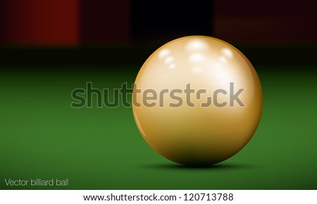 realistic billiard ball on a pool table