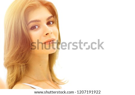 closeup portrait of a cute young woman