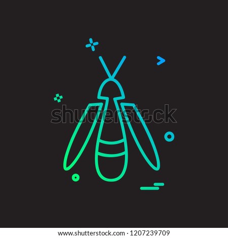 Bug fly icon design vector