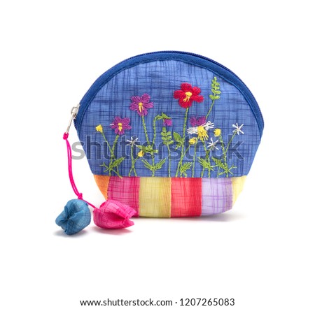 korean  coin purse on white isolated background