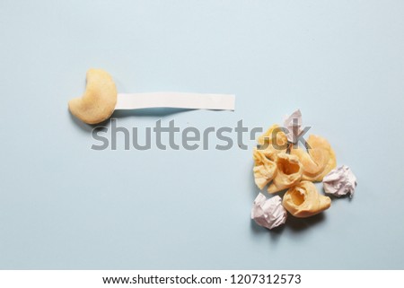 Fortune cookies with empty paper for text