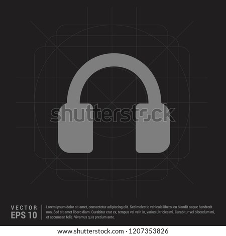 Headphone icon - Black Creative Background - Free vector icon