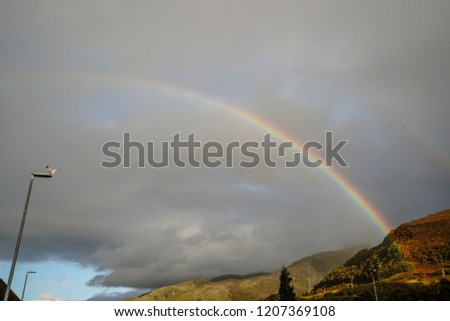 Rainbow over Scottish highlands, Isle of Skye, United Kingdom, Europe