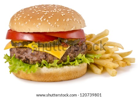 Cheeseburger and french fries