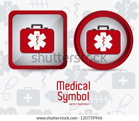 Illustration of Medical Logo Vector, in red color, vector illustration