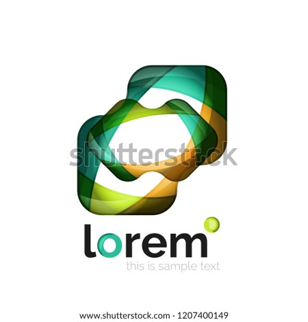 Geometric convergence vector business icon template