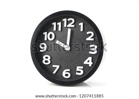 black alarm clock isolated on white background