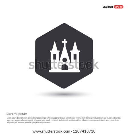 Church building Icon Hexa White Background icon template - Free vector icon
