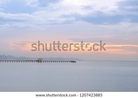 sunset and bridge to on the sea