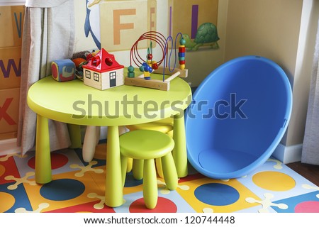 Playing room for chidren as colorful theme Royalty-Free Stock Photo #120744448