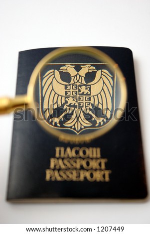 passport with clack,glass blazon,eagles