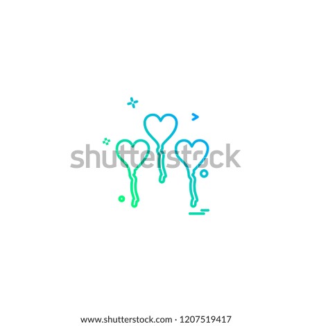 Hearts balloons icons design vector 