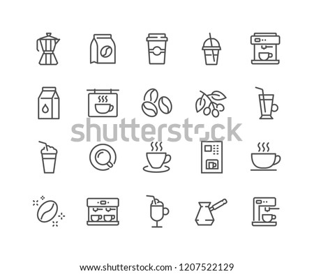 Simple Set of Coffee Related Vector Line Icons. Contains such Icons as Cezve, Coffee Maker Machine, Beans and more.
Editable Stroke. 48x48 Pixel Perfect. Royalty-Free Stock Photo #1207522129