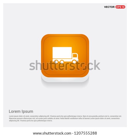 Truck icon Orange Abstract Web Button - Free vector icon