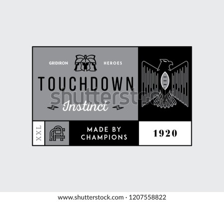 American football touchdown badge black on white is a vector illustration about sport