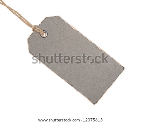 Grey Tag Isolated on White Background