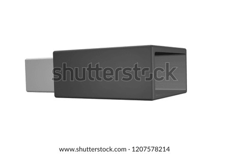 Realistic blank box isolated, 3d illustration