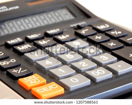     Buttons on a solar calculator                           