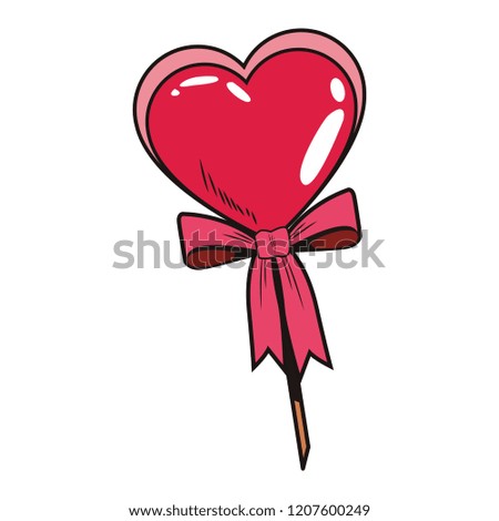 Romantic balloon gift pop art cartoon