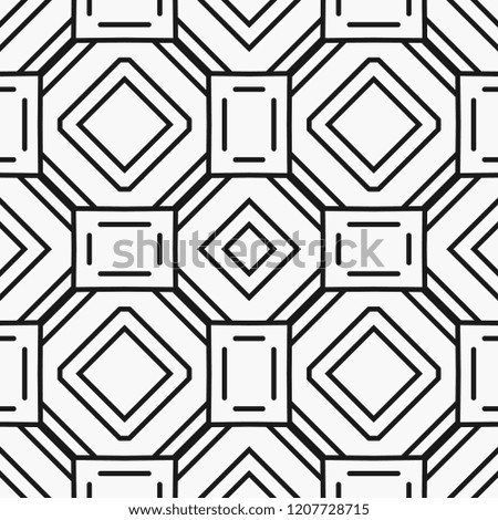 Art deco black and white texture. Seamless geometric pattern