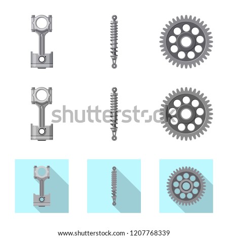 Vector design of auto and part symbol. Collection of auto and car stock vector illustration.