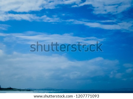 Beautiful blue sky with few clouds