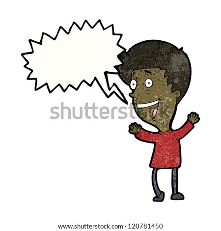 cartoon excited man shouting