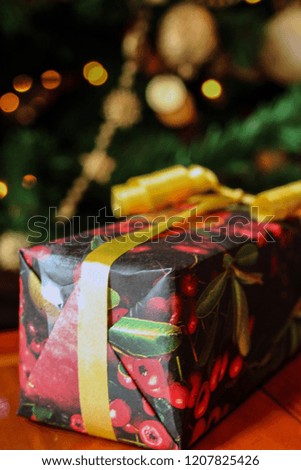 gift under the christmas tree