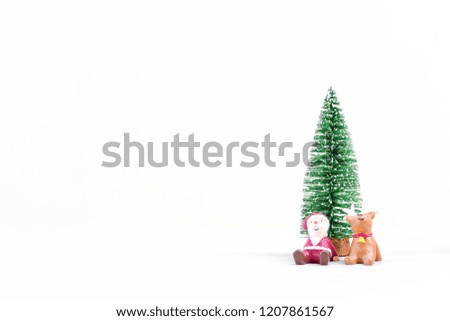 Christmas tree with Christmas decoration on white background. Merry Christmas and happy new year concept. 