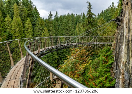 Suspended high in the treetops in Capilano Royalty-Free Stock Photo #1207866286