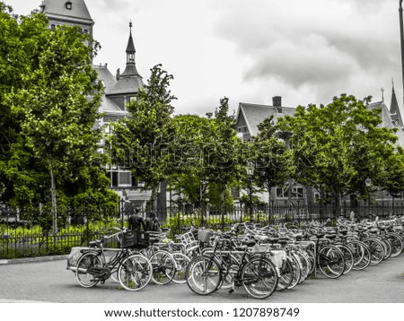 Bicycles in Amsterdam, Netherlands.