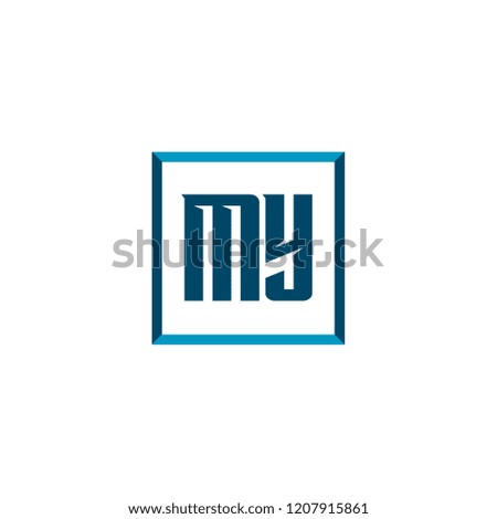 Initial Letter Logo MY Template Design