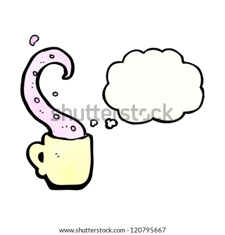 tentacle in coffee cup cartoon