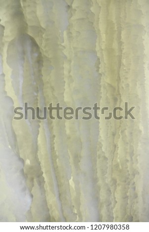 Detail: Formations of ice at the snow caves