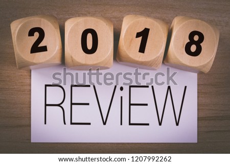 Business concept of 2018 review title text.