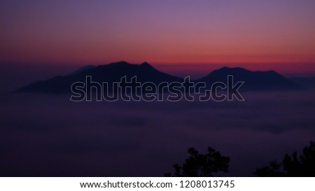 sea of cloud in the morning at Phutok hill view point, Chiangkhan, Loei Province, Thailand.