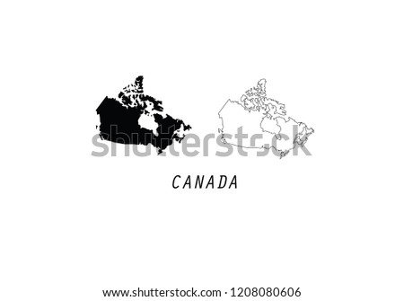 Canada outline map country shape state borders 