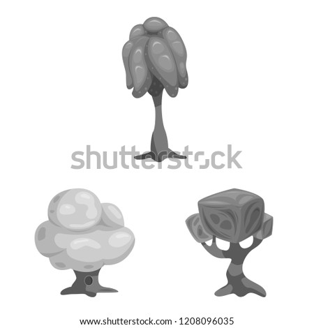 Isolated object of tree and nature icon. Set of tree and crown stock symbol for web.