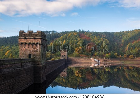 Derwent Reservoir in Autumn - Peak District UK Royalty-Free Stock Photo #1208104936