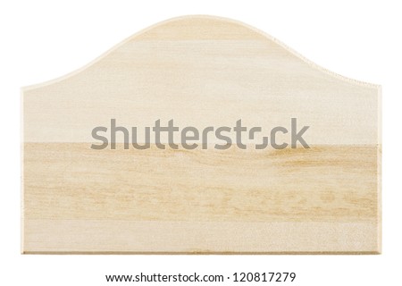 blank wooden board isolated on white background