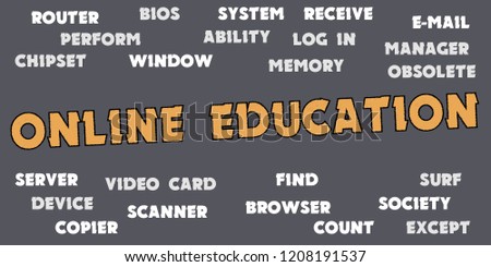 ONLINE EDUCATION words and tags cloud