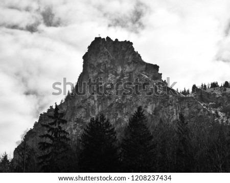  Nockstein mountain in Winter (black&white)