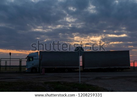 Truck at the Kazakh-Russian customs