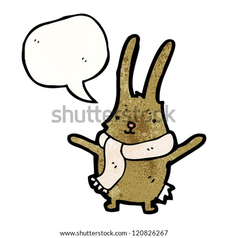 cartoon bunny rabbit in scarf