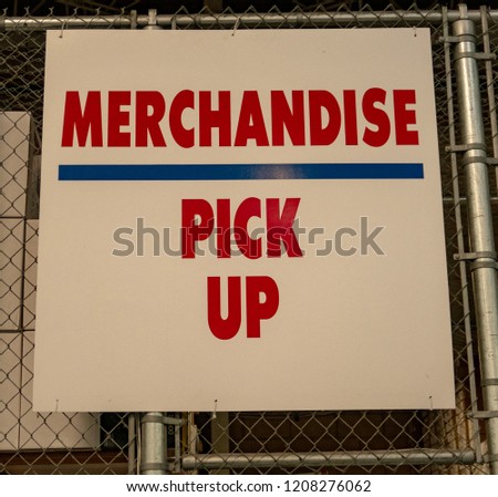Merchandise Pickup Sign 