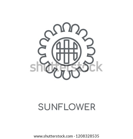 Sunflower linear icon. Sunflower concept stroke symbol design. Thin graphic elements vector illustration, outline pattern on a white background, eps 10.