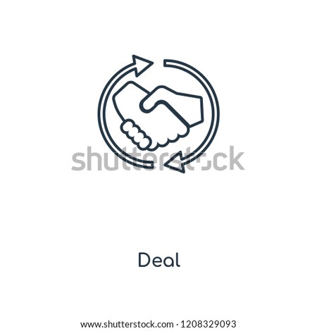 Deal concept line icon. Linear Deal concept outline symbol design. This simple element illustration can be used for web and mobile UI/UX.