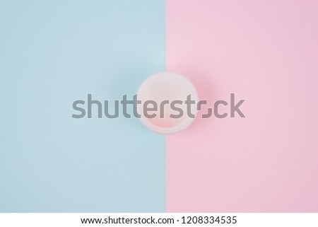 Clean clear finger natural nourishing fingernail concept. Above top overhead high angle flatlay flat lay close up view photo of beautiful flawless aromatic hands isolated pastel background
