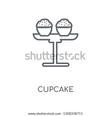 Cupcake linear icon. Cupcake concept stroke symbol design. Thin graphic elements vector illustration, outline pattern on a white background, eps 10.