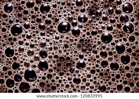 Real bubble texture on liquid surface
